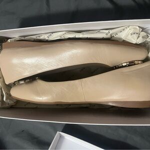 Alex Marie Beige Flats with Gold Accent